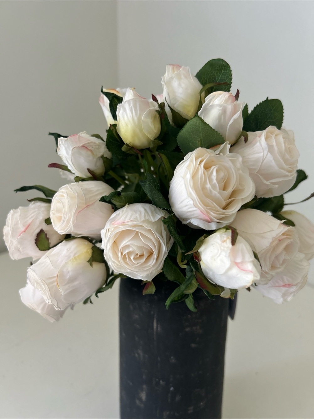 Elegant Faux Ivory Rose Bouquet Home Decor Stems Only -12 stems/24 buds NEW - Picture 8 of 14